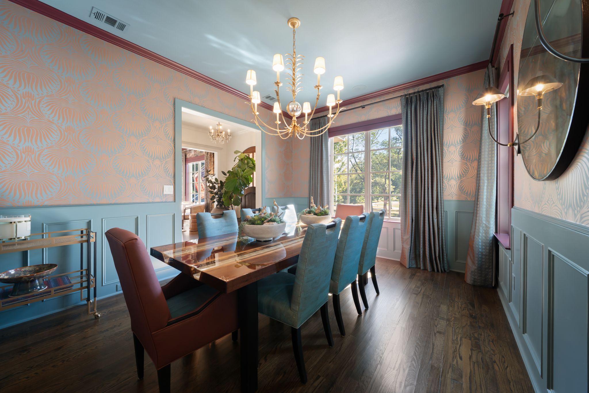 Dining room with Dana Bass Designs interiors at 9319 East Lake Highlands, Peninsula, Dallas
